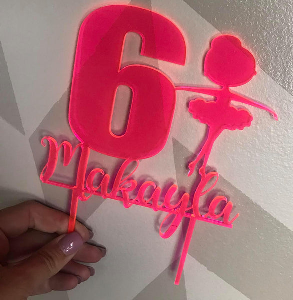 Ballerina Ballet Girl Sports  Acrylic Cake Topper