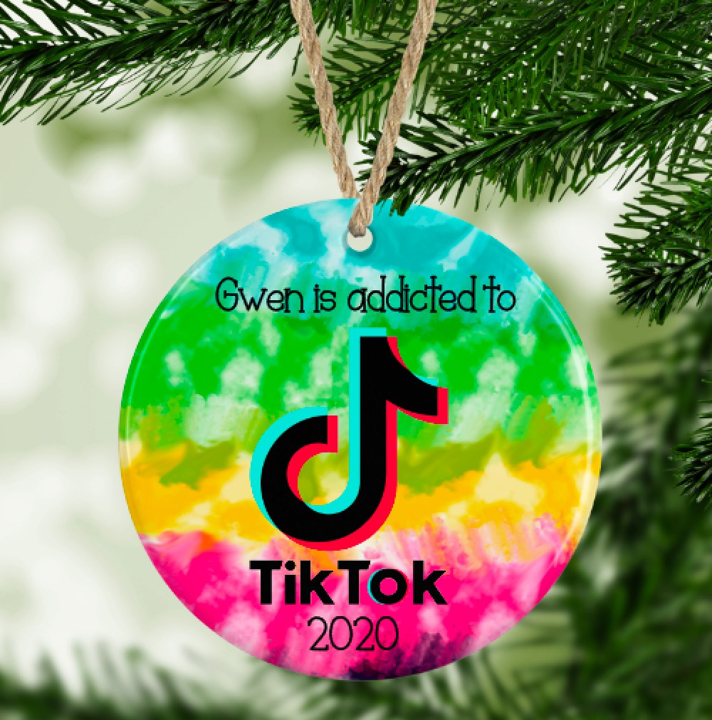 Personalized Addicted To TikTok  Ornament