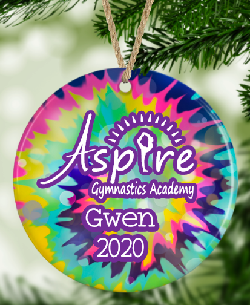 Aspire Tie Dye Personalized Logo Ornament