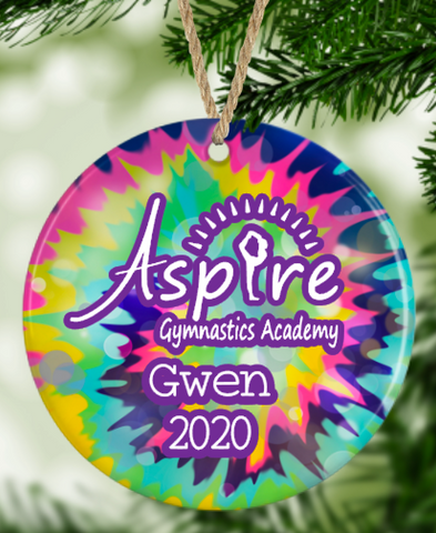 Aspire Tie Dye Personalized Logo Ornament