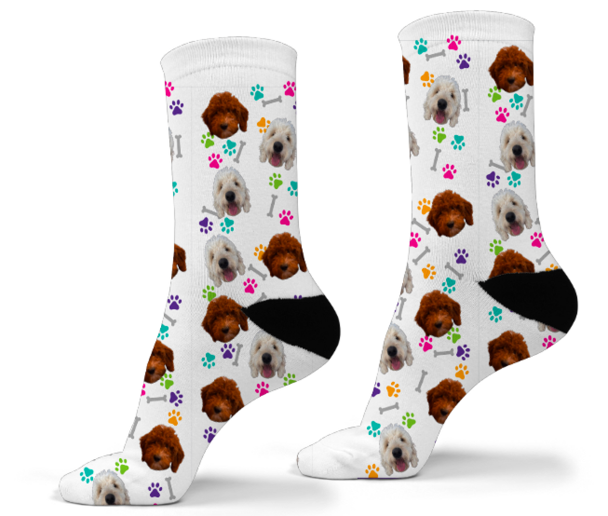 Custom Photo Dog Socks- Adult-Ankle or Crew Socks