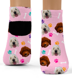 Custom Photo Dog Socks- Adult-Ankle or Crew Socks