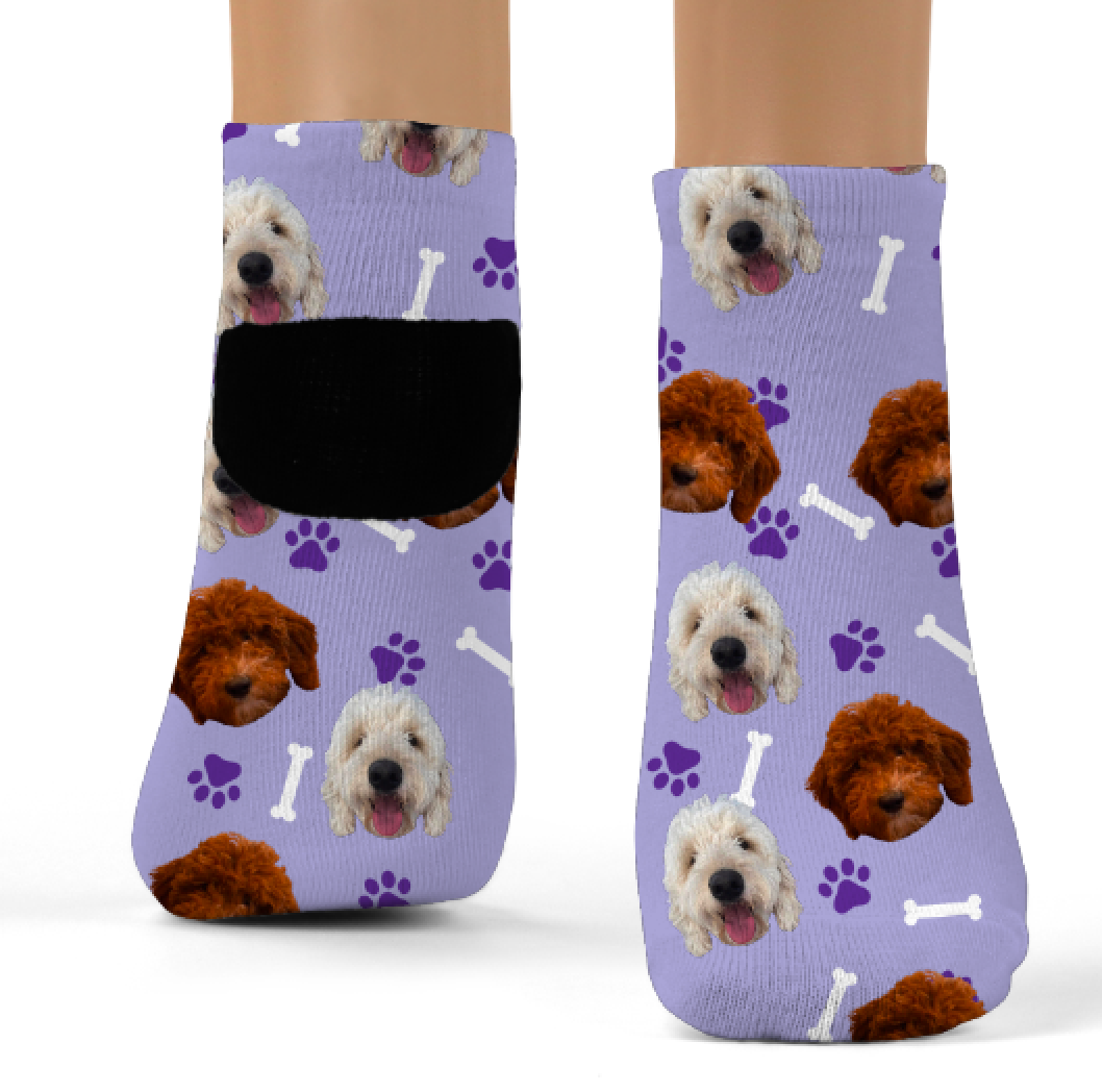Custom Photo Dog Socks- Adult-Ankle or Crew Socks