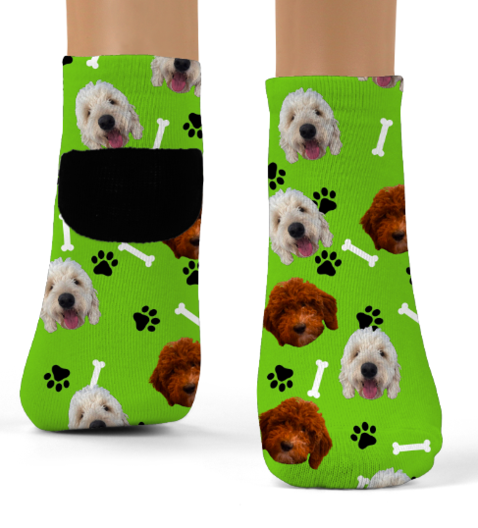 Custom Photo Dog Socks- Adult-Ankle or Crew Socks
