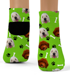 Custom Photo Dog Socks- Adult-Ankle or Crew Socks