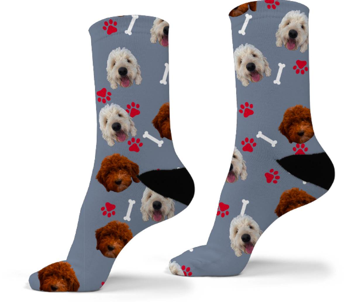 Custom Photo Dog Socks- Adult-Ankle or Crew Socks