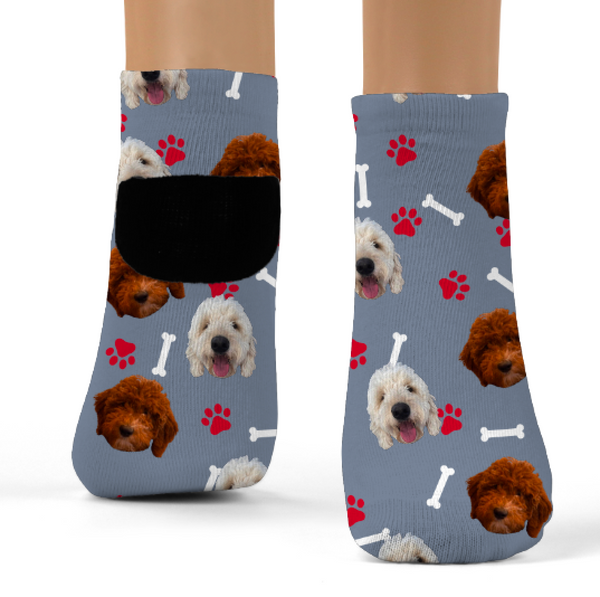 Custom Photo Dog Socks- Adult-Ankle or Crew Socks
