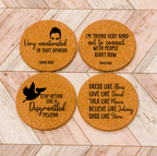 Schitts Creek Cork Coasters Choose from 12 Sayings