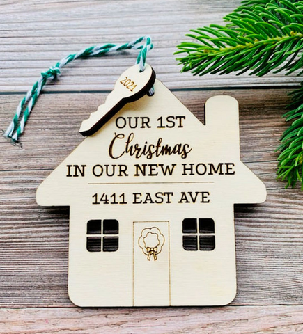New Home 2021 Christmas Wood Engraved Ornament Personalized
