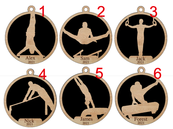 Personalized Boys Gymnastics Ornament Pick from 6 designs