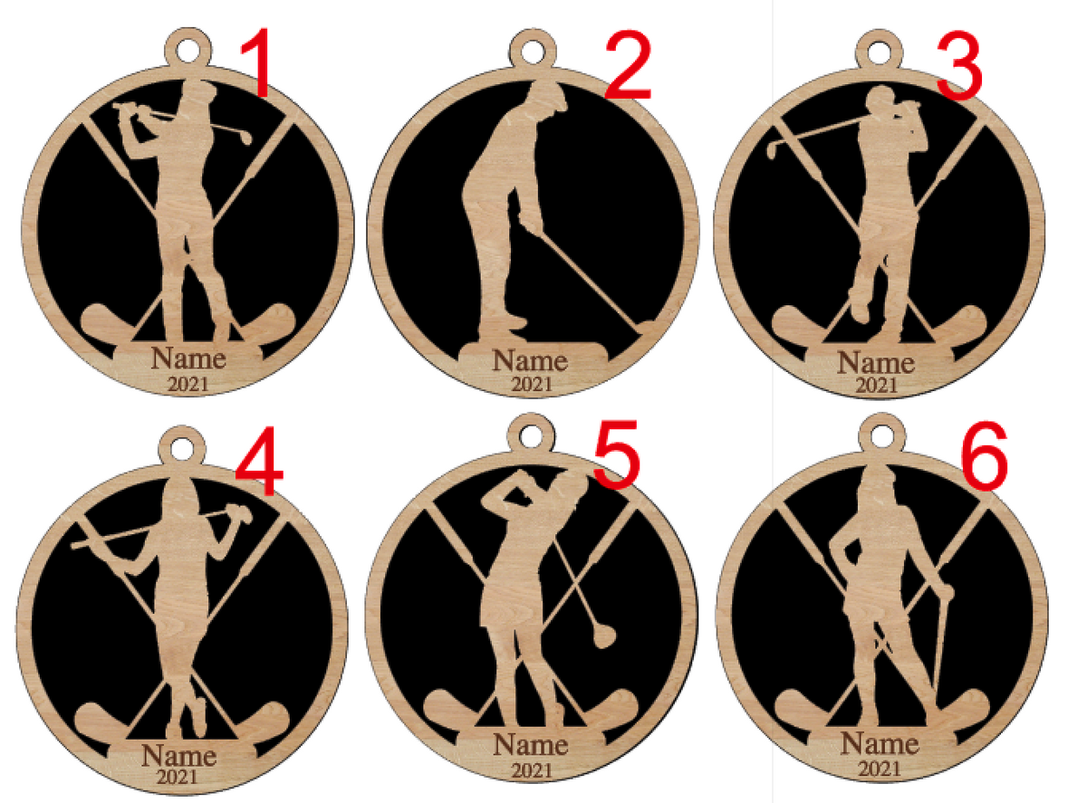 Personalized Boys and Girls Golf Ornament Pick from 6 designs
