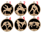 Personalized Wrestling Wood Ornament Pick from 6 designs