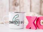 Initial and Name Camp Mug Valentine's Day Gift Choose from 6 patterns