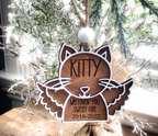 Personalized Dog or Cat wood Angel Memorial Ornament