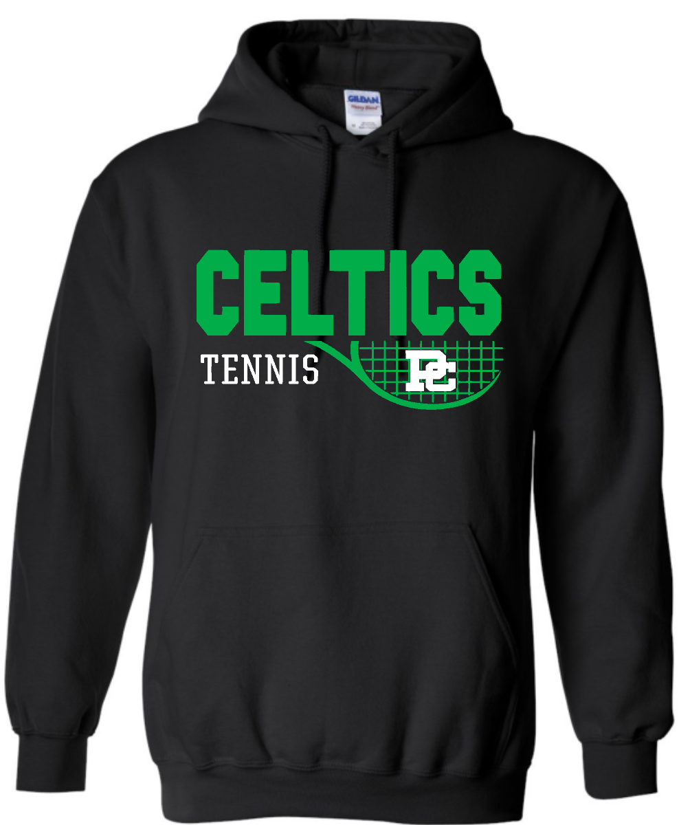 PCHS Tennis Personalized Logo Hooded Black Sweatshirt