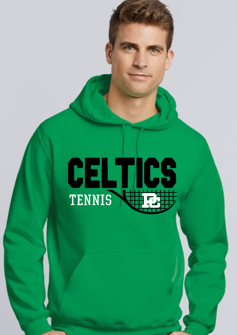 PCHS 2022 Tennis Personalized Logo Hooded Green Sweatshirt