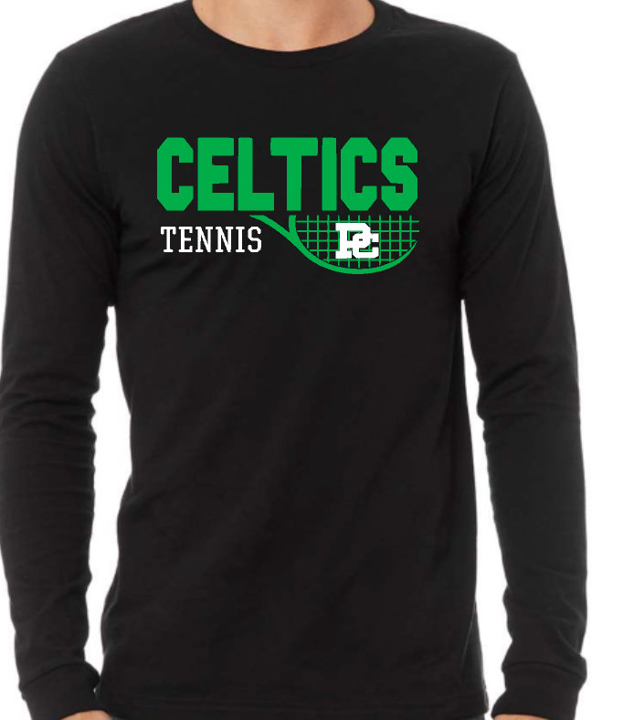 PCHS Tennis Personalized Logo Black long sleeve T shirt