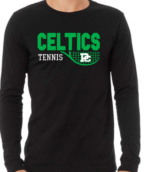 PCHS Tennis Personalized Logo Black long sleeve T shirt