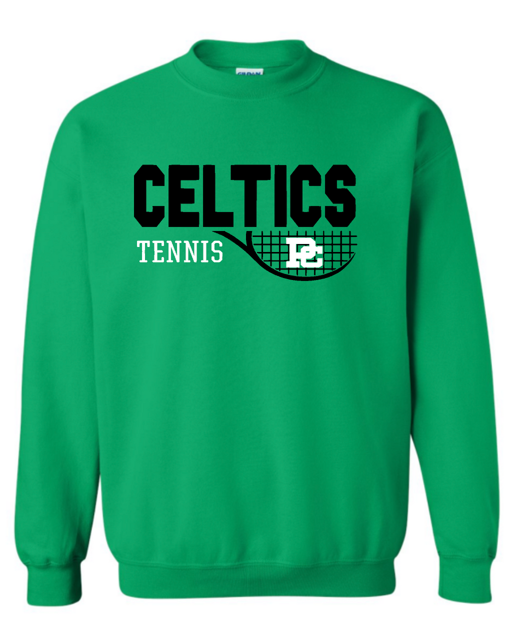 PCHS Tennis Personalized Logo Crew Neck Green Sweatshirt