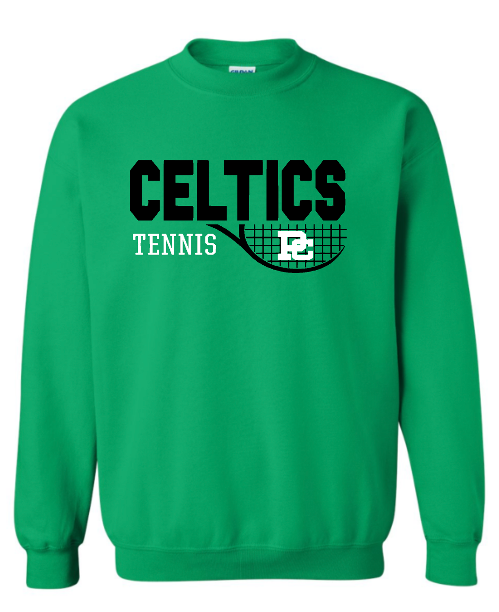 PCHS Tennis Personalized Logo Crew Neck Green Sweatshirt