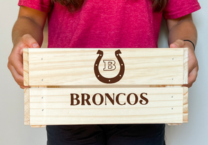 Custom Broncos Logo Crate