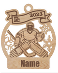 PC Hockey Personalized Laser Engraved Ornament 2 Player Choices- New Designs