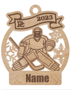 PC Hockey Personalized Laser Engraved Ornament 2 Player Choices- New Designs