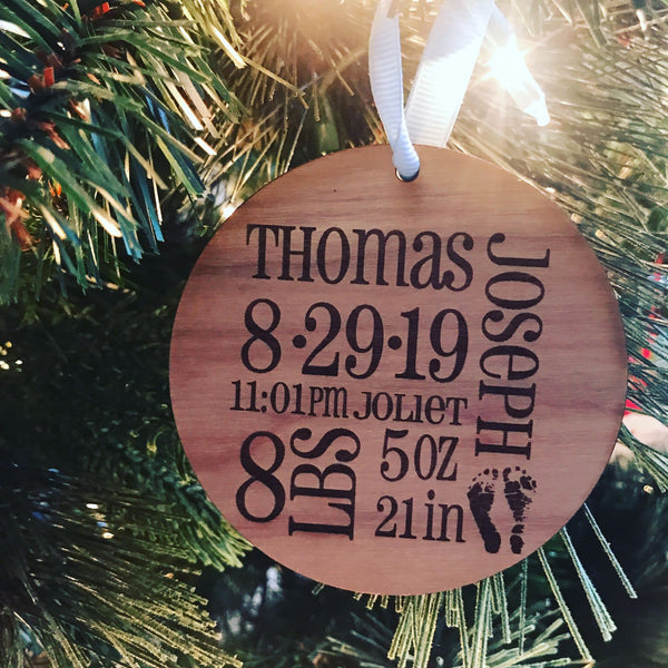 Baby Keepsake Newborn Stats Personalized Ornament