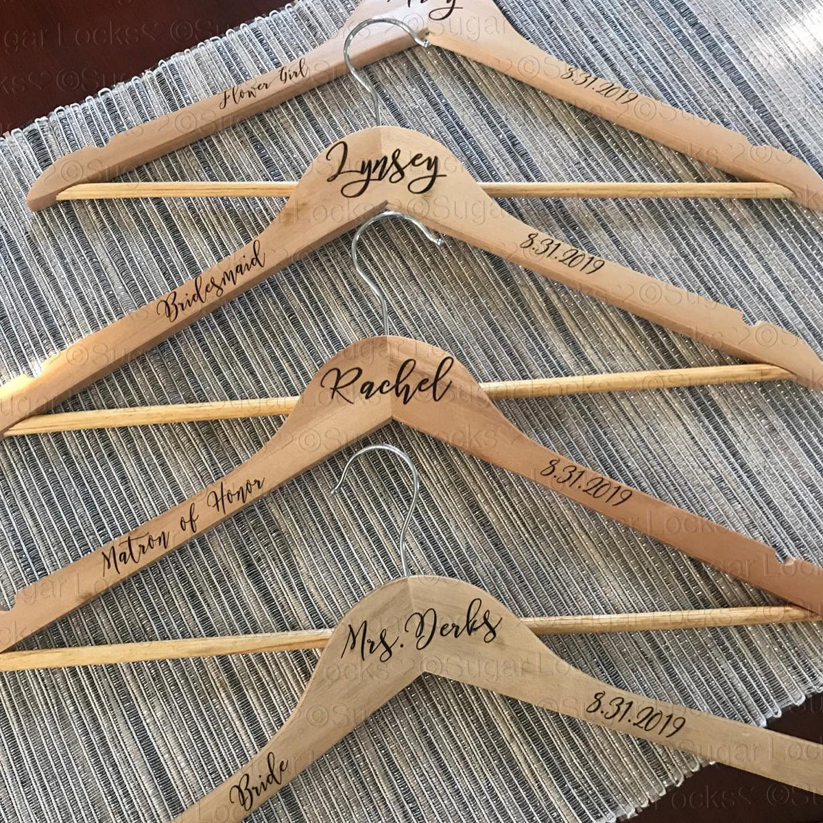 Bridal Party Wood Hangers Custom Personalized