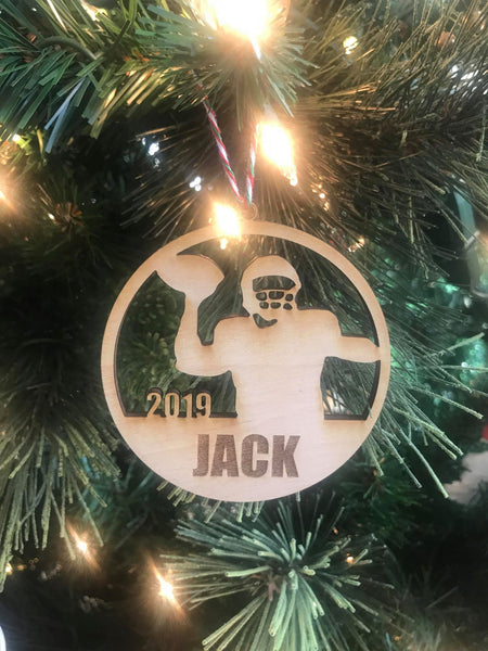 Football 1 custom personalize wood laser cut ornament