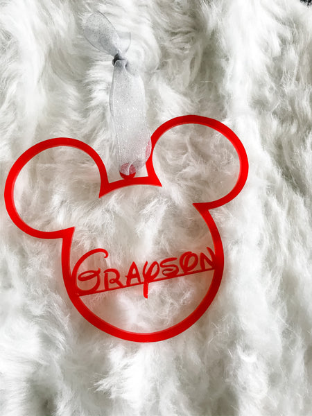 Mickey/Minnie Acrylic Personalized Ornament