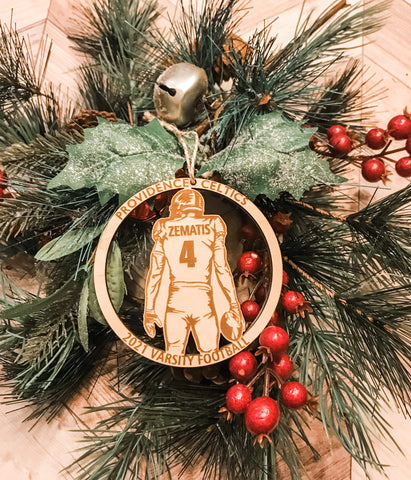 Custom Football Ornament Full Silhouette Design for Providence Celtics