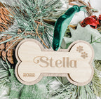 Dog Bone Personalized Wood Ornament