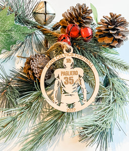 Custom Wood Ornament Football Design for Providence Celtics