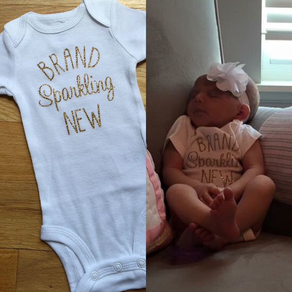 Brand Sparkling New glitter baby onesie