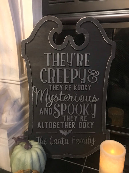DIY paint kit Addams Theme Halloween Sign Personalized