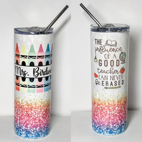 Personalize Teacher Crayon Tumbler