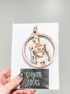 Custom Football Player Wood Ornament