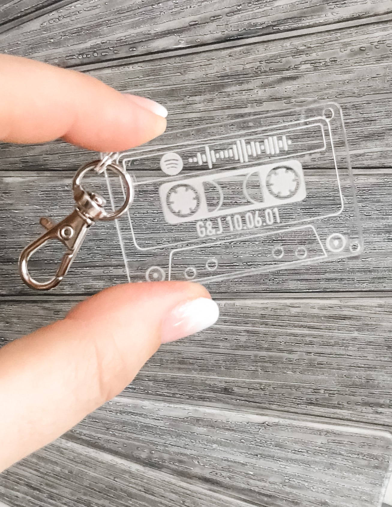 Retro Cassette Tape Custom Engraved Song Spotify Code