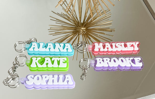 Personalized Acrylic Keychains Backpack Tags