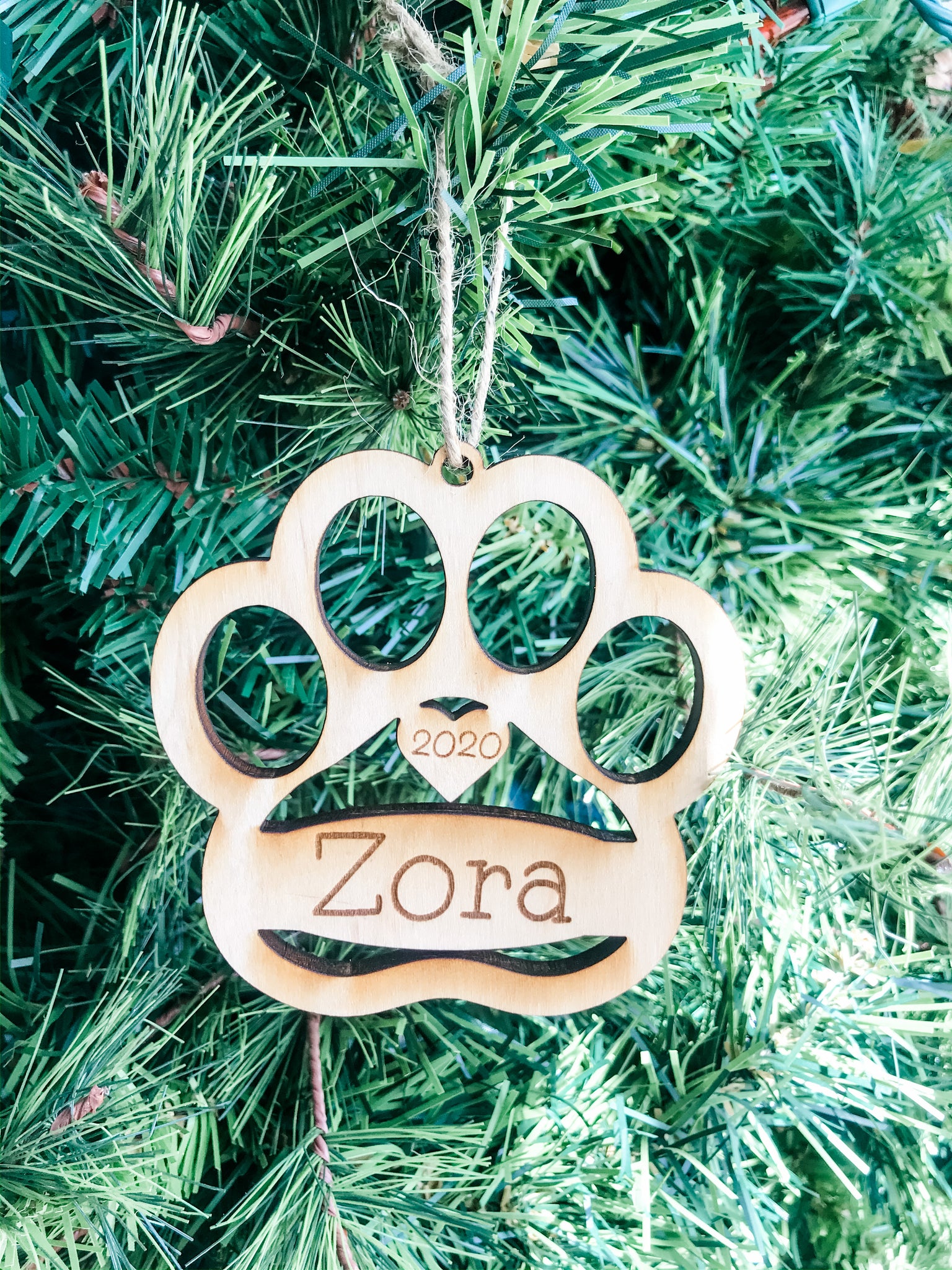 Personalized Dog Paw print ornament