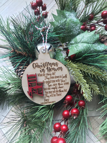 Christmas in Heaven Personalized Ornament
