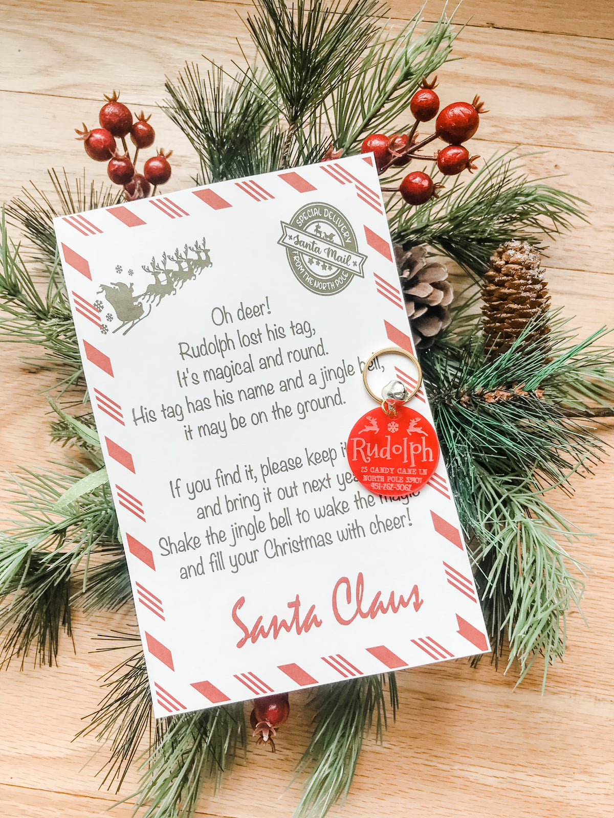 Rudolph’s lost tag with letter