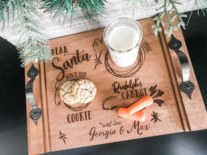 Personalized Wood Engraved Santa Tray