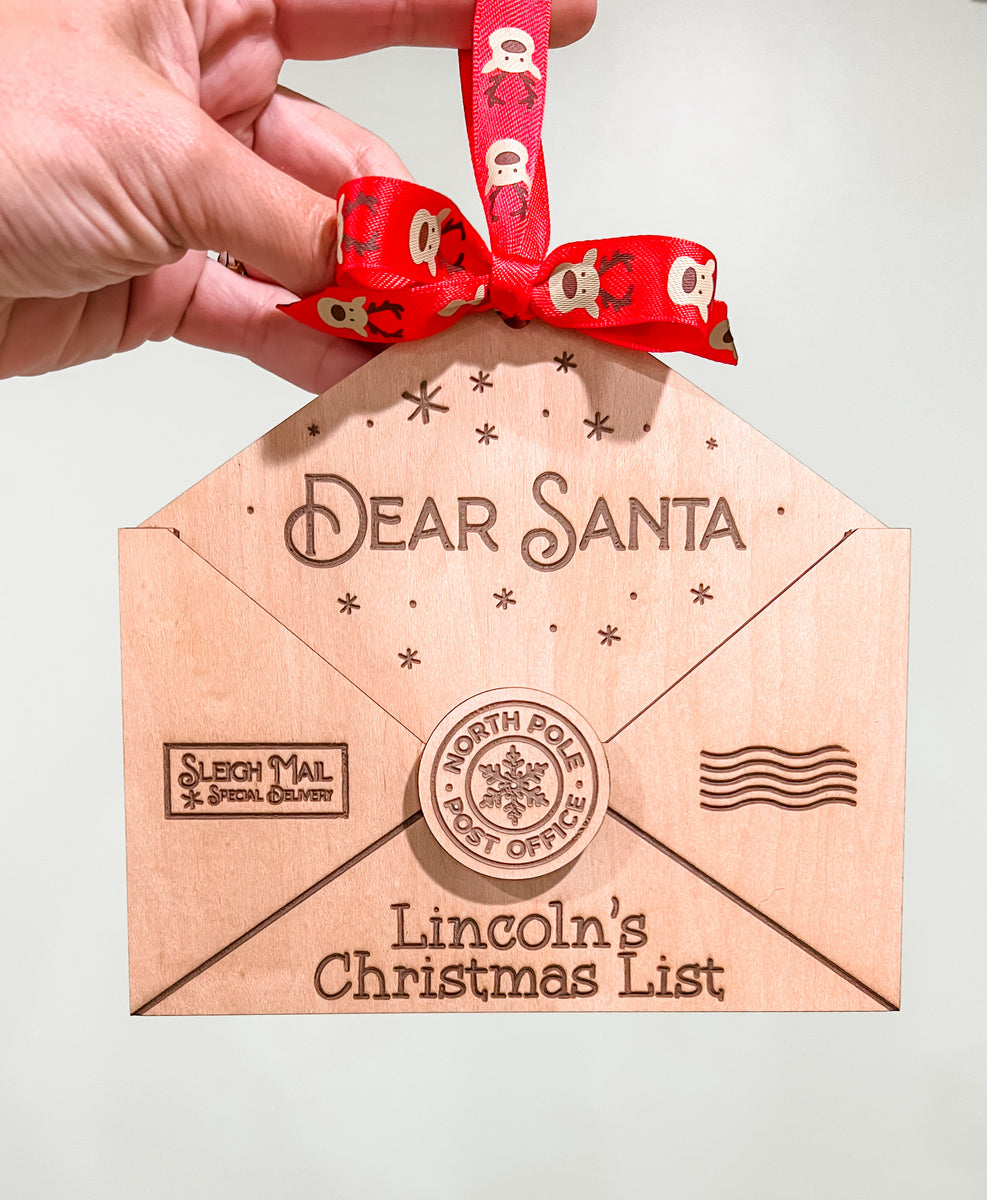 Personalized Wood Santa Letter Holder Ornament – Sugar Locks