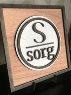 Modern Initial and Name wood frame