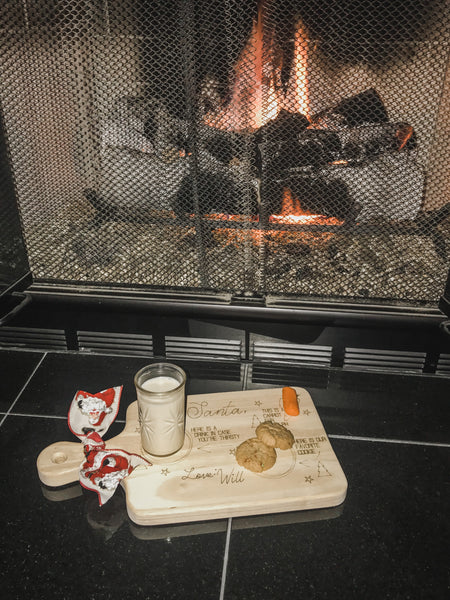 Santa Tray Serving Wood Cutting Board Personalized