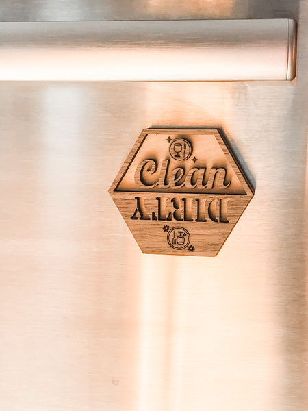 Dishwasher wood magnet Clean/Dirty