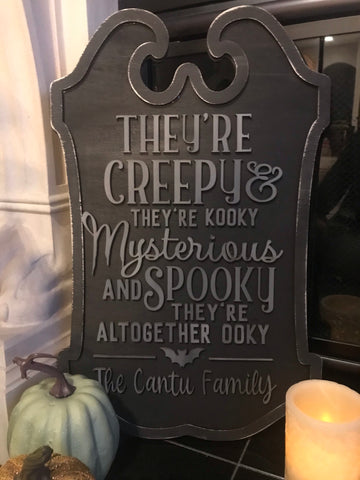 DIY paint kit Addams Theme Halloween Sign Personalized