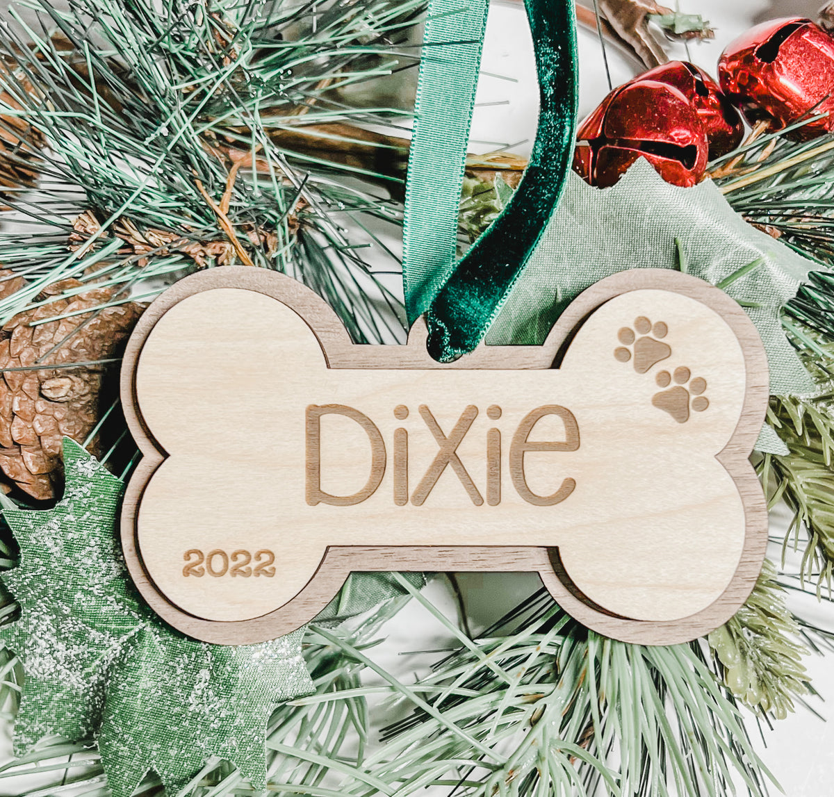 Dog Bone Personalized Wood Ornament